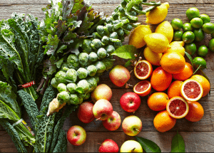 a group of fruits and vegetables on a wood surface Healthy Weight Loss Diets Murrayfield